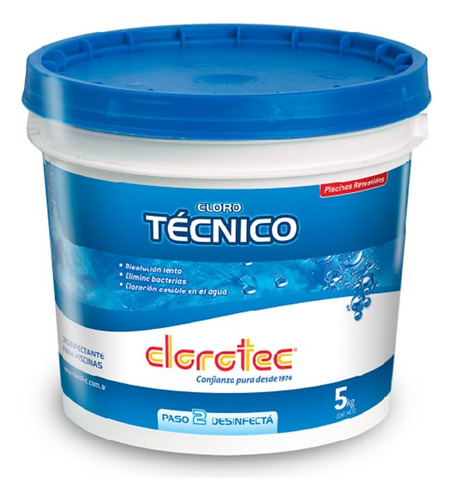 Cloro Tecnico Granulado Disolución Lenta X 5kg Clorotec