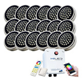 18 Luces P/ Pileta Led Rgbw 12w +fuente+control Remoto+wifi