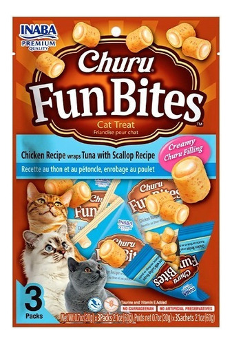 Churu Fun Bites Gatos Variedades - Pack 3 Snack