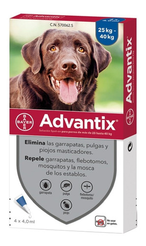 Advantix Mas De 25 Kg (azul Fuerte) Bayer 81223041