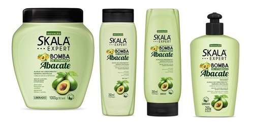 Kit Skala 4 Produtos Bomba Abacate - Cabelos Secos E Armados