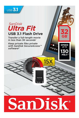 Memoria Usb 32 Gb Sandisk Ultra Fit Flash Drrive