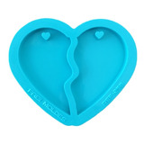 Molde Silicone Resina Chaveiro Coração Partido Love Pingente