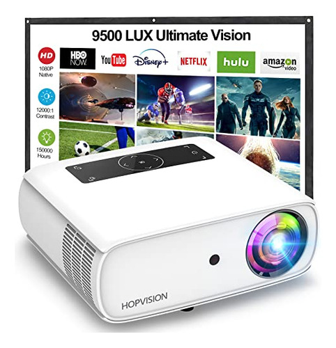 Proyector Full Hd 1080p Hopvision, 15000lux, 150000 Horas,