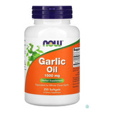 Óleo De Alho 1500 Mg Now Foods 250 Caps Garlic Oil Importado Sabor Original