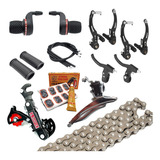Kit Frenos V Brake + Cambios + Desviadores + Cadena Bici Mtb