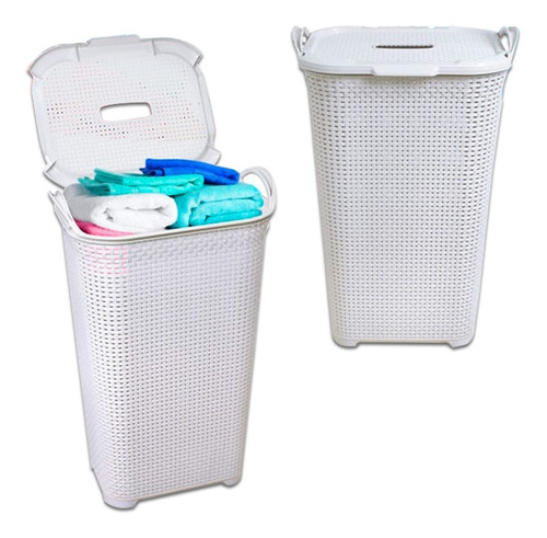 Cesto Para Roupas Roupeiro Organizador Rattan Vime 50 Litros