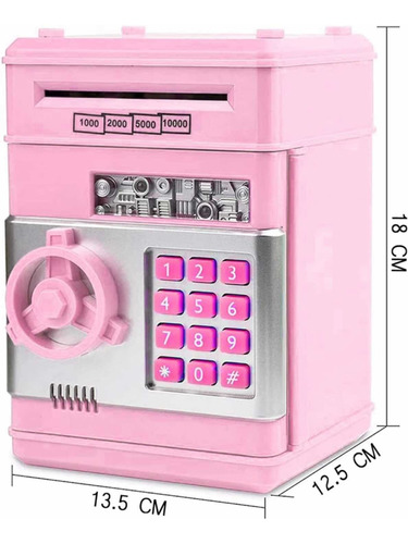 Alcancia Electrónica Para Niños, Caja Fuerte, Color Rosa