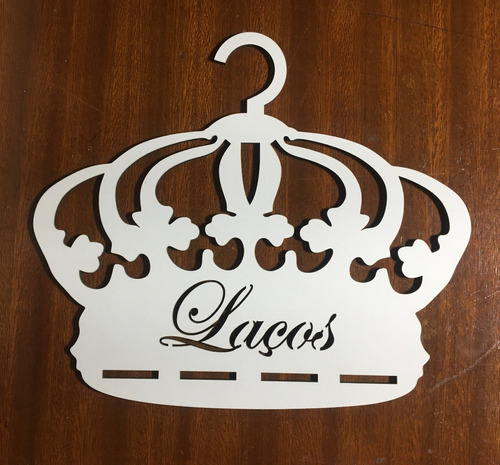 105 Cabides Porta Laços Em Mdf Branco Coroa 21x18cm 