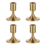 Nuptio Candelabros Dorados Para Velas, 4 Piezas De Portavela