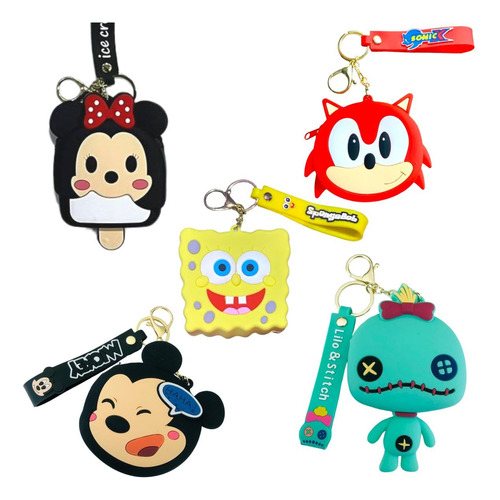 5 Monedero Silicon Goma Disney Caricaturas Bt21 Mayoreo