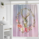 Juego De Cortinas De Ducha De Tela Favonian Deer Para Baño