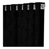 Cortina Jacquard 240 X 1,40 Altura Semi Blackout Sala/quarto Cor Preto