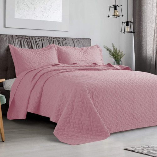 Cubrecama De Verano Quilt 1.5 Plazas (plaza Y Media) Rosado