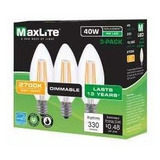 Maxlite F4b10d27/3p/ws Lote De 3 Bombillas Led Candelabra B1