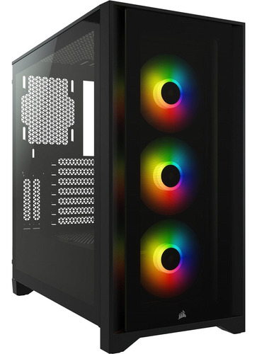 Gabinete Corsair Icue 4000x Rgb X3 Atx Vidrio Templado Negro