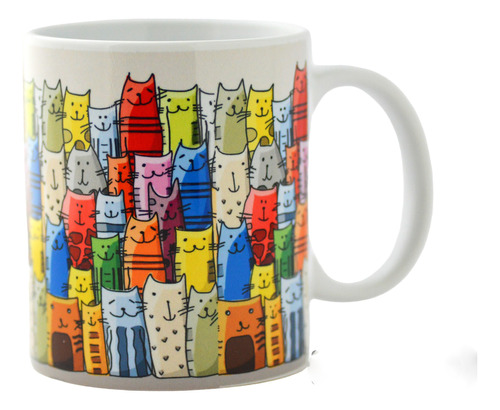 Taza Para Café Multitud De Gatos, Cerámica