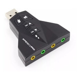 Tarjeta De Doble Sonido 7.1 Usb Control De Volumen Plug Mic