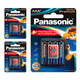 12 Pilhas Alcalinas Premium Aaa Panasonic (3 Cart)