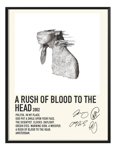 Poster Coldplay Album Music Tracklist Rush Blood Head 45x30