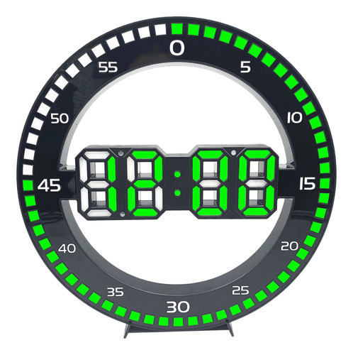 Relógio Decorativo De Led De 12 Contagem Verde Em Segundo