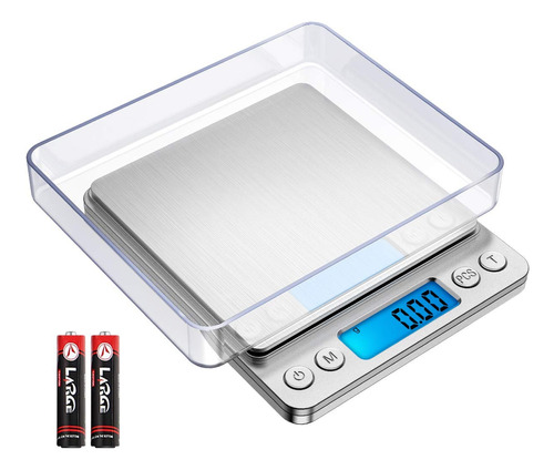 Báscula Digital Cocina Lcd 2kg/0.1g Multifunción+2 Bandejas