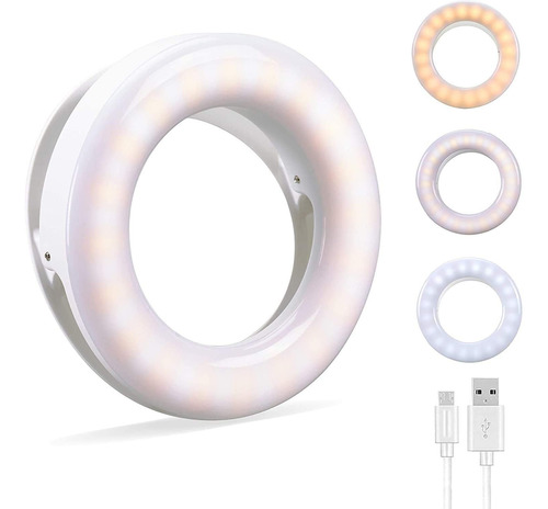 Selfiering Light,luz Anillo Recargable Para Teléfono Celular