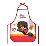 Avental Infantil Escolar Harry Potter Gryffindor Pomo Ouro Cor Branco