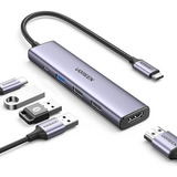 Adaptador Ugreen 5 En 1 (usb Tipo C A Hdmi, Usb-ax 3, Usb-c)