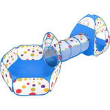 Set 3 Casita Carpa Piscina Tunel De Juego De Niños Plegable