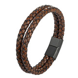 Pulsera De Cuero Café Claro Brown Hombre Moda 2021 Il