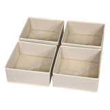 Diommell Paquete De 4 Cajas De Almacenamiento De Tela Plega. Color Beige