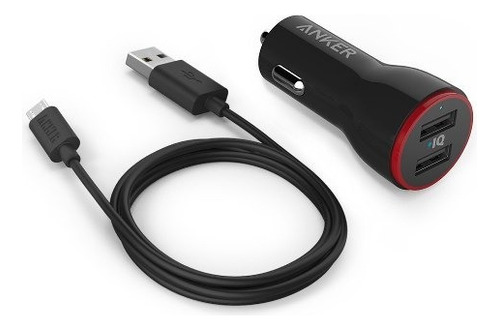 Cargador Anker Powerdrive 2 A2310 Usb De Auto Negro