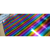 Foil Tradicional Multicolor Holografico 64cm X 3mt Textil 