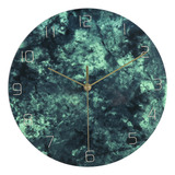 Reloj De Pared Con Imitación De Esmeralda De Mármol, Decorac