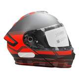 Capacete Moto Modular Ebf Xtroy Gtr Preto Fosco E Vermelho