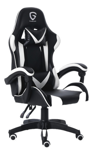 Silla Gamer Ergonomica The Game House Respaldo Reclinable Color Blanco Material Del Tapizado Cuero Sintético