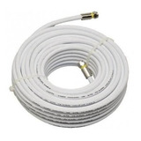 Cabo Rg6 Branco 30m Metros Rg06 Coaxial Antena Tv Crimpado