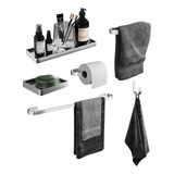 Kit De Acessórios Para Banhos 6 Pçs Banheiros Luxo Quadrado