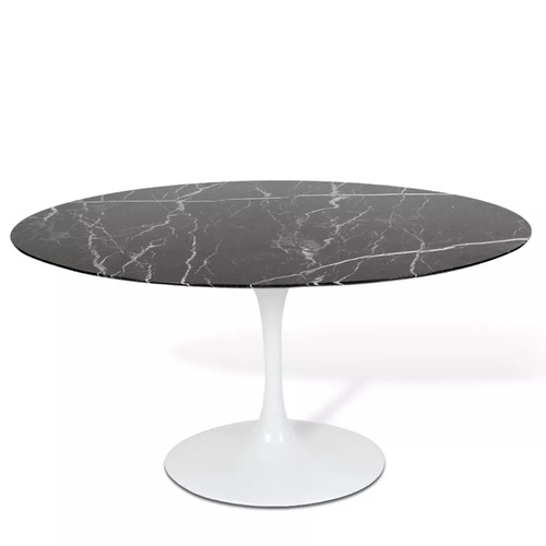 Mesa Saarinen Tulipa Jantar Oval Nero Marquina 220 X120cm