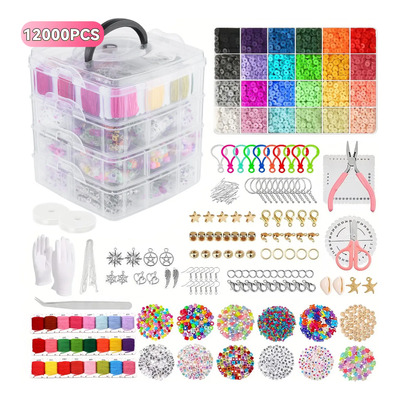 Bricolaje Kit Accesorios Para Hacer Pulseras Joyas 12000pcs | Envío gratis