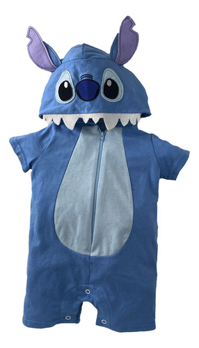 Pañalero  Algodon Con Gorro Bordado Disney Stich