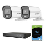 Kit Seguridad Hikvision Dvr 8ch + 2 Camaras 1080p + Disco2tb