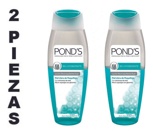 Loción Desmaquillante Pond's Bio Hydratante Dual 200 Ml,2