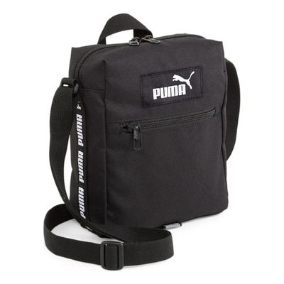 Funda portátil Puma Evoess, color níquel, correa de hombro negra para Puma, diseño de tela lisa negra | Envío gratis