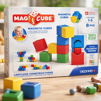 Juego De Construccions Bloques Magneticos 8 Piezas Geomag 8 Bloques Magnéticos