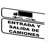 Cartel Entrada Y Salida De Camiones 30x40 Cm Doble Faz