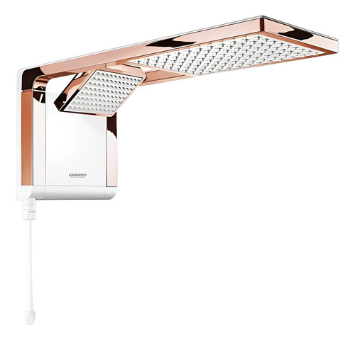 Chuveiro Lorenzetti Acqua Duo Branco Rose Gold 