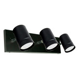 Spot Aplique 3 Luces Negro Gu10 Sin Lampara Pared O Techo