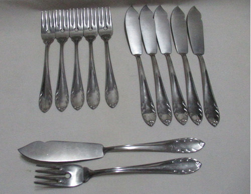 Set 12 Cubiertos Pescado Cuchillo Tenedor Johnson Acero Inox